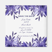 Paarse blauwe vlindervloed bespaart de datum magne magneet (Voorkant)