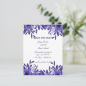 Paarse blauwe vlindervulling bespaart de datum-Kaa (Staand voorkant)