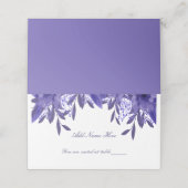 Paarse blauwe vlindervulling met vouwtafel plaatskaartje (Buitenkant ongevouwen)