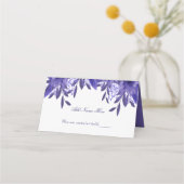 Paarse blauwe vlindervulling met vouwtafel plaatskaartje (Voorkant)