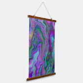 Paarse Blauwe Vloeibare Kunstschildpadden marmer Hangend Wandkleed (Gebogen)