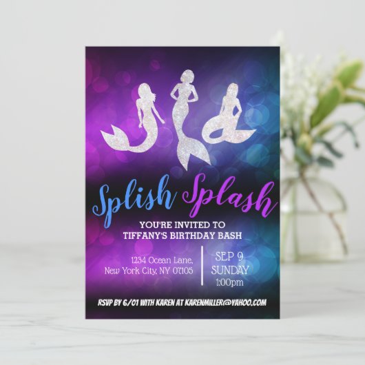 Paarse blauwe volwassen partij kaart (Staand voorkant)