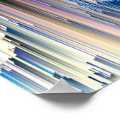 Paarse Blauwe Waterval Abstracte Kunst Poster (Hoek)
