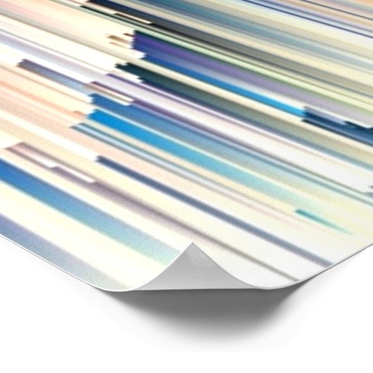 Paarse Blauwe Waterval Abstracte Kunst Poster (Hoek)