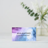 Paarse blauwe Waterverf achtergrond Visitekaartje (Staand voorkant)