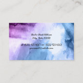 Paarse blauwe Waterverf achtergrond Visitekaartje (Achterkant)