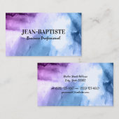 Paarse blauwe Waterverf achtergrond Visitekaartje (Voorkant / Achterkant)