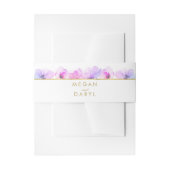 Paarse Blauwe Waterverf Bloemen Gouden Lijn Bruilo Uitnodigingen Wikkel (Voorkant Voorbeeld)