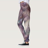 Paarse blauwe Waterverf Cosmic Galaxy Sparkle Leggings (Links)
