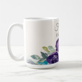 Paarse Blauwe Waterverf Floral 50 en Fabulous Koffiemok