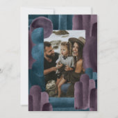 Paarse blauwe waterverf foto Kerstvakantie Feestdagenkaart (Voorkant)