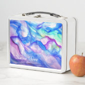 Paarse & Blauwe Waterverf Kunstfotografie Lunchbox (In situ)