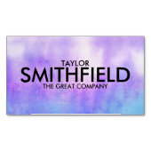 Paarse blauwe Waterverf Magnetisch Visitekaartje (Voorkant)