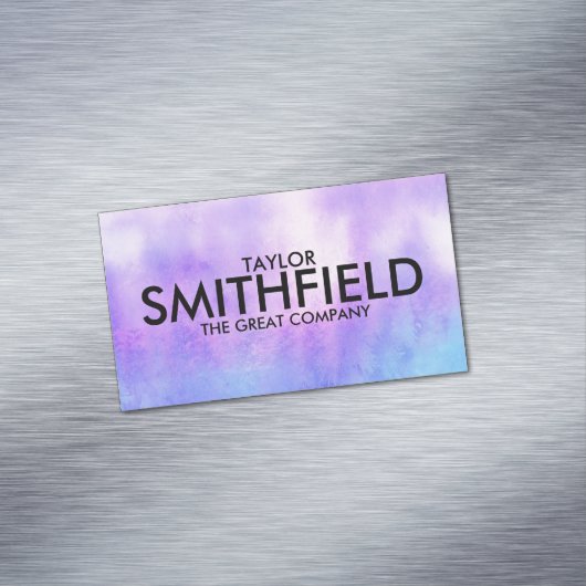 Paarse blauwe Waterverf Magnetisch Visitekaartje (Voorbeeld)