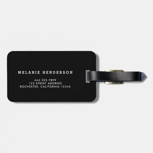 Paarse blauwe waterverf spatten gouden monogram bagagelabel (Achterkant horizontaal)