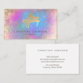 paarse blauwe waterverf visitekaartje (Voorkant / Achterkant)