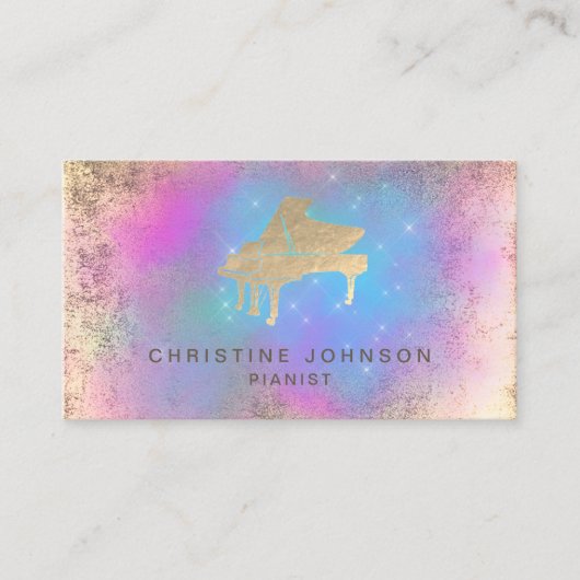 paarse blauwe waterverf visitekaartje (Voorkant)