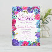 Paarse blauwe Waterverf Vrijgezellenfeest Kaart (Staand voorkant)