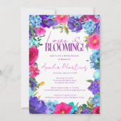 Paarse blauwe Waterverf Vrijgezellenfeest Kaart (Voorkant)