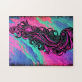 Paarse & Blauwe Waterverf Wervelpuzzel – 252 stuks Legpuzzel (Horizontaal)