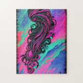 Paarse & Blauwe Waterverf Wervelpuzzel – 252 stuks Legpuzzel (Verticaal)