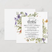 Paarse blauwe Waterverf Wildbloemen Vrijgezellenfe Kaart (Voorkant / Achterkant)