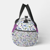 Paarse Blauwe Waterverf Wilde Bloem Monogram Plunjezak (Rechts)