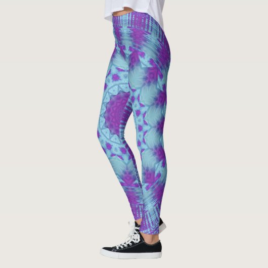 Paarse Blauwe WC Design Leggings (Links)