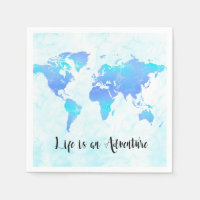 Paarse & Blauwe Wereldkaart Leven is een Avonturen