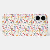 Paarse Blauwe Wilde Bloem Waterverf Case-Mate iPhone Case (Achterkant (horizontaal))