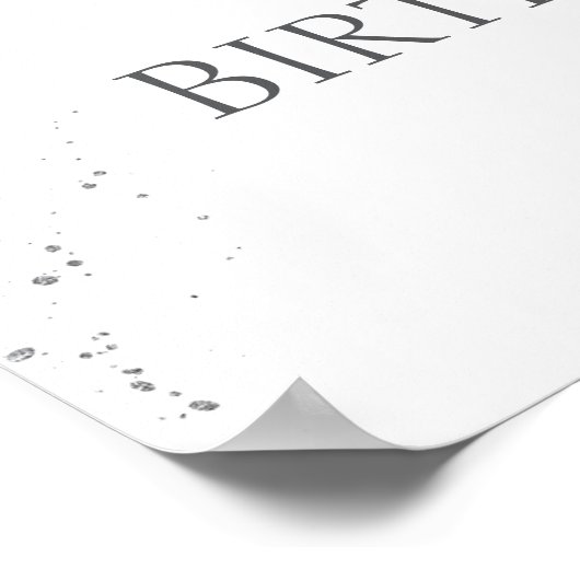 Paarse Blauwe Winter Eerste Verjaardag Welkom Foto Poster (Hoek)