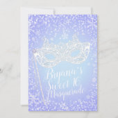 Paarse Blauwe Winter Wonderland Masquerade Sweet 1 Kaart (Voorkant)