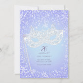 Paarse Blauwe Winter Wonderland Masquerade Sweet 1 Kaart (Achterkant)