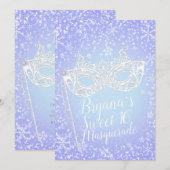 Paarse Blauwe Winter Wonderland Masquerade Sweet 1 Kaart (Voorkant / Achterkant)