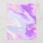 Paarse Blauwe Witte Abstracte Waterverf Patroon Flyer (Achterkant)