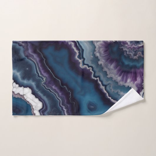 Paarse Blauwe Witte Agaat Marmer Bad Handdoek (Handdoek)