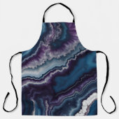 Paarse Blauwe Witte Agaat Marmeren ontwerp Schort (Voorkant)