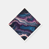 Paarse Blauwe Witte Agaat Marmeren ontwerp Servet (Hoek)