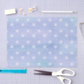 Paarse Blauwe Witte Sneeuwvlokken Polka Dots Tissuepapier (Craft)