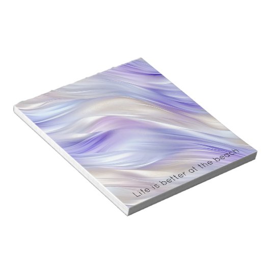 Paarse Blauwe Witte Swirls Notitieblok (Schuin)