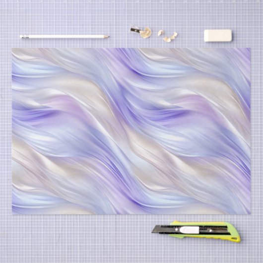 Paarse Blauwe Witte Swirls Tissuepapier (Craft)
