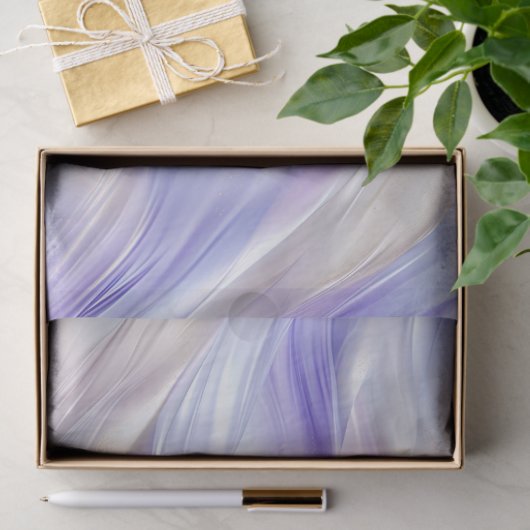 Paarse Blauwe Witte Swirls Tissuepapier (Geschenk)