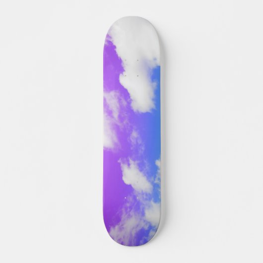 Paarse blauwe wolkenhemel persoonlijk skateboard (Voorkant)