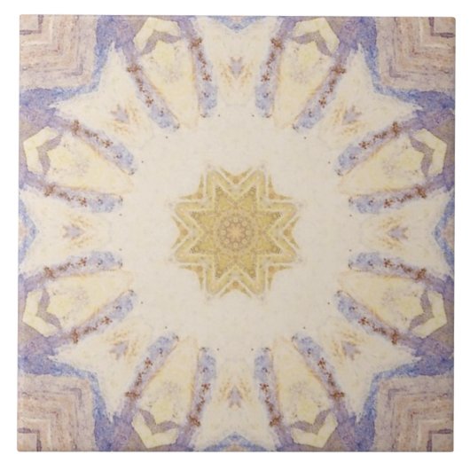  paarse blauwe zandwaterverf nr.3 tegeltje (Voorkant)