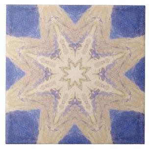 paarse blauwe zandwaterverf nr. 5 tegeltje