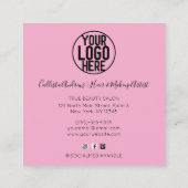 Paarse Blauwe Zigzag Holograaf Glitter Confetti Vierkante Visitekaartje (Achterkant)