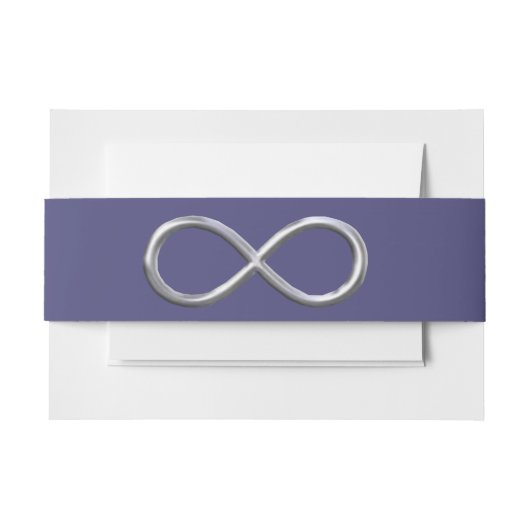 Paarse blauwe zilverinval Belly Band Uitnodigingen Wikkel (Voorkant Voorbeeld)