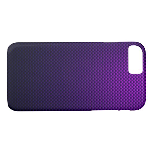 Paarse blauwe zwarte koolstofvezel gepatterd Case-Mate iPhone case (Achterkant (Horizontaal))