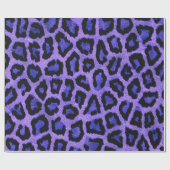 Paarse Blauwe Zwarte Leopard Dierenprint Cadeaupapier (Vlak)