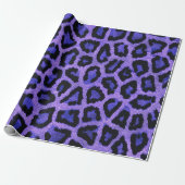 Paarse Blauwe Zwarte Leopard Dierenprint Cadeaupapier (Uitgerold)